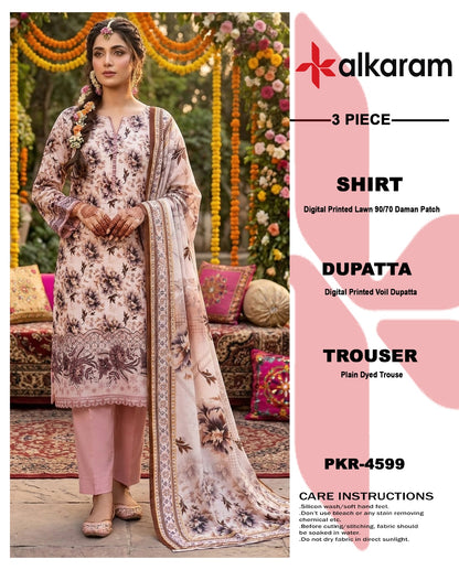 Degital Printed Lawn With Daman Patch